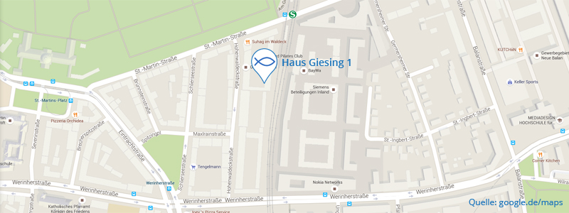 Karte mit Marker bei Haus Giesing 1, St.-Martin-Str. 68, 81541 München